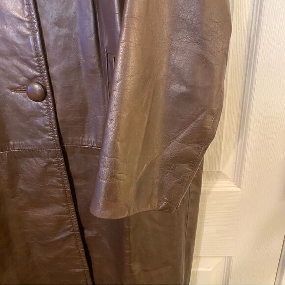 Vintage Altman Full Length Leather Coat - Picture 3 of 10